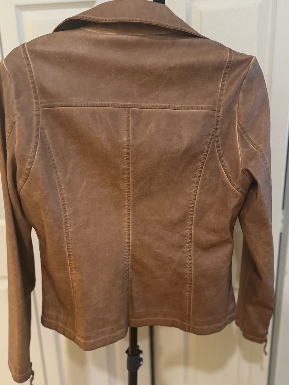 Max Studio Brown Faux Leather Moto Jacket - Picture 3 of 7